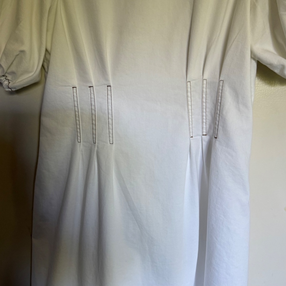 Petal & Pup Sollie White Denim Puff Sleeve Midi Dress Size XL - Picture 12 of 15